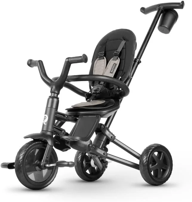 Triciclo Evolutivo QPLAY Nova Niello 6 in 1 Pieghevole, fronte strada e fronte mamma, reclinabile, adatto a bambini dai 10 ai 72 mesi, pieghevole, portata fino a 25 kg