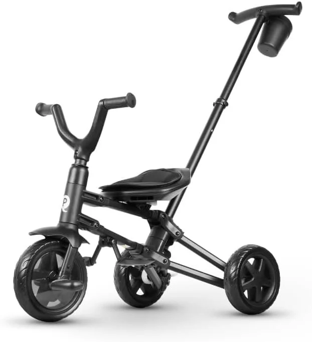 Triciclo Evolutivo QPLAY Nova Niello 6 in 1 Pieghevole, fronte strada e fronte mamma, reclinabile, adatto a bambini dai 10 ai 72 mesi, pieghevole, portata fino a 25 kg