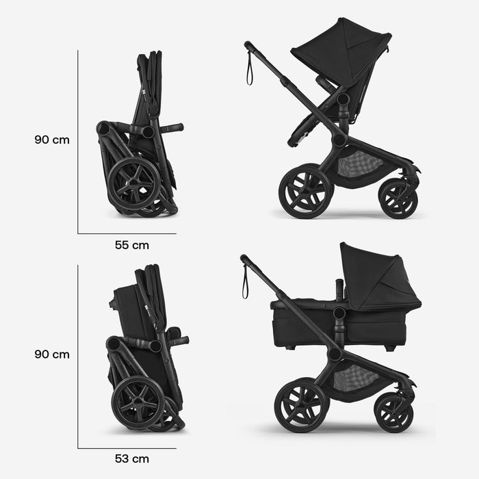 Trio FOX5 RENEW Passeggino & Navicella ALL TERRAIN Bugaboo Extra Cittadino + Ovetto Cloud T Plus Black Cybex
