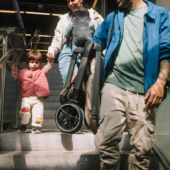 DUO Passeggino + Navicella da Città Joolz HUB2 Lunar Grey Compatto con Tracolla