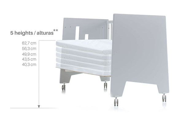 Lettini Montessori PROMO AUTUNNO 5 in 1 ALONDRA 60x120 cm, con Tessile e Sponda