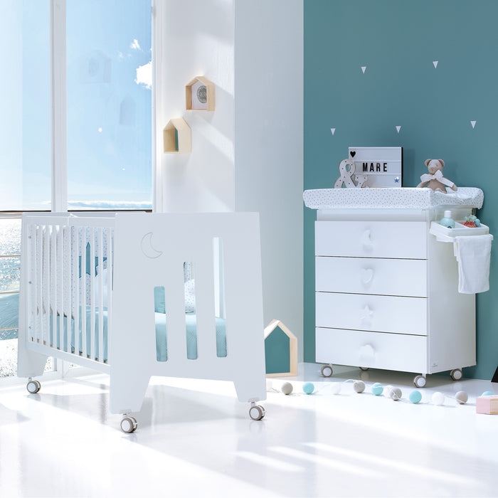 Lettini Montessori PROMO AUTUNNO 5 in 1 ALONDRA 60x120 cm, con Tessile e Sponda