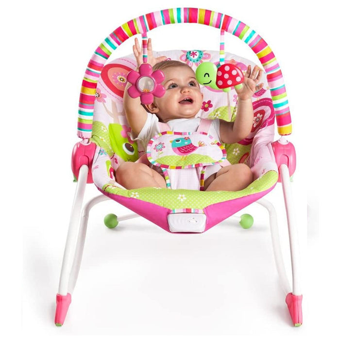 Sdraietta PINK ROCKER fino ai 18 kg reclinabile con Vibrazioni e Melodie