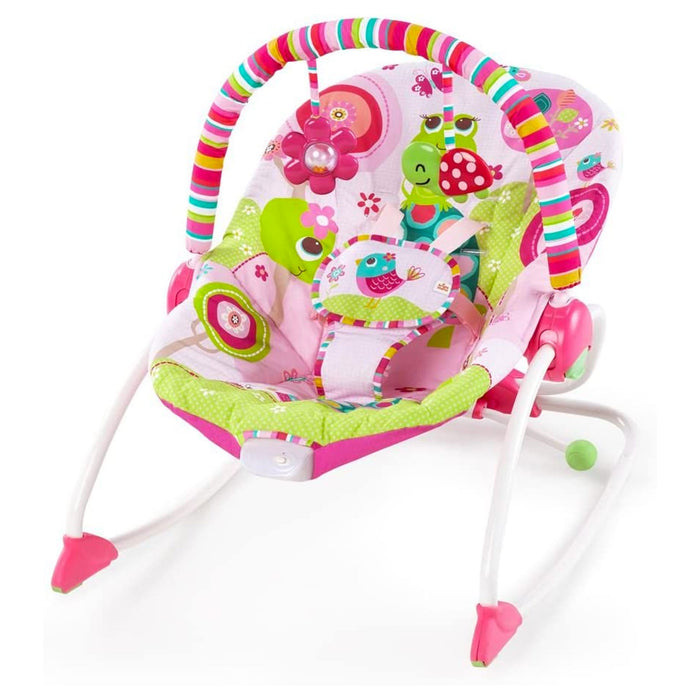 Sdraietta PINK ROCKER fino ai 18 kg reclinabile con Vibrazioni e Melodie