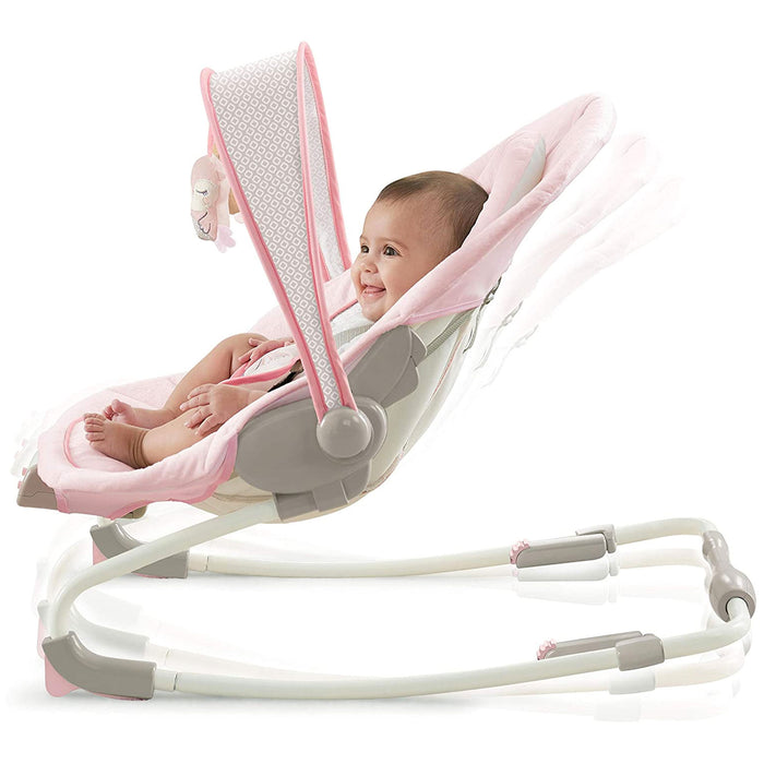 Sdraietta PINK ROCKER fino ai 18 kg reclinabile con Vibrazioni e Melodie