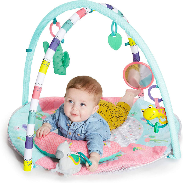 Palestrina Rosa Alpaca 4-in-1 ACTIVITY GYM & BALL ROUND con Bordi, Archi e Palline