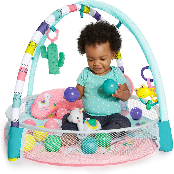 Palestrina Rosa Alpaca 4-in-1 ACTIVITY GYM & BALL ROUND con Bordi, Archi e Palline