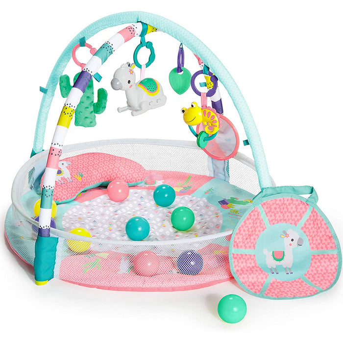 Palestrina Rosa Alpaca 4-in-1 ACTIVITY GYM & BALL ROUND con Bordi, Archi e Palline