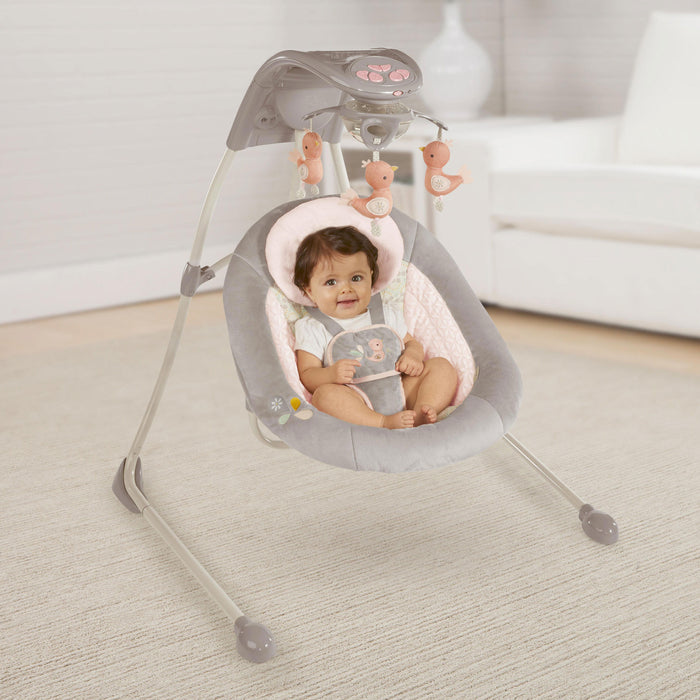 Altalena Alta Girevole INGENUITY Rosa con oscillazione, vibrazione e musiche!