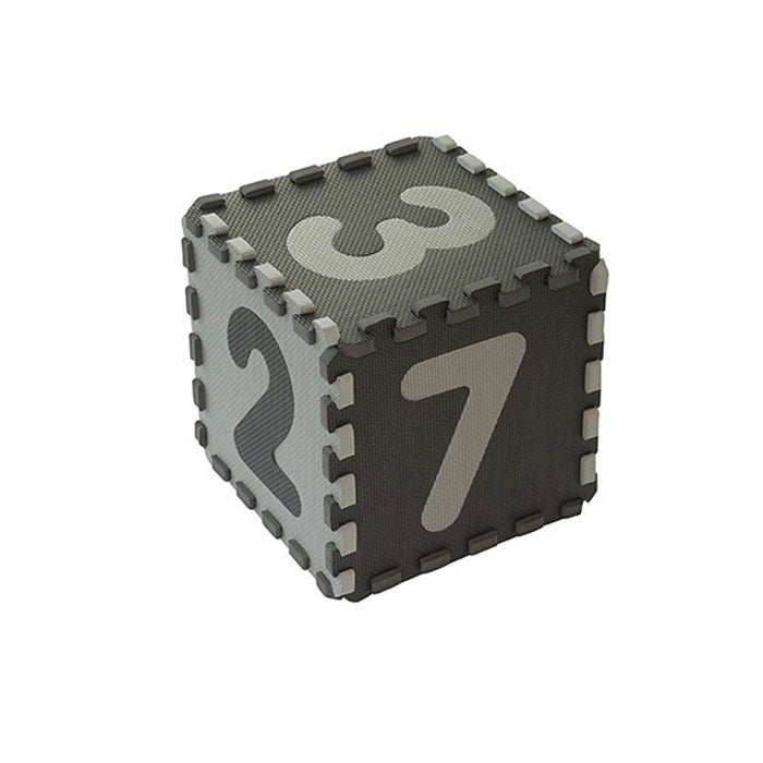 Tappetone Componibile PUZZLE Foam con Numeri Grigio 9 pz