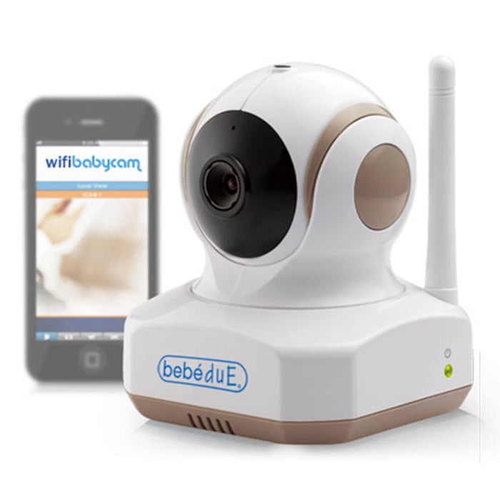 Video Monitor Wi-Fi Baby Camera BEBEDUE con zoom a colori rotante comandabile da Smartphone