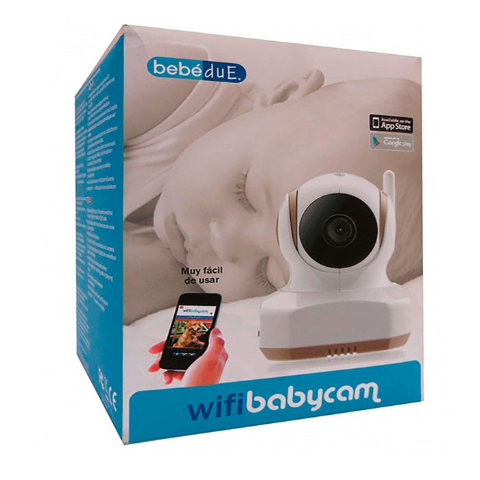 Video Monitor Wi-Fi Baby Camera BEBEDUE con zoom a colori rotante comandabile da Smartphone