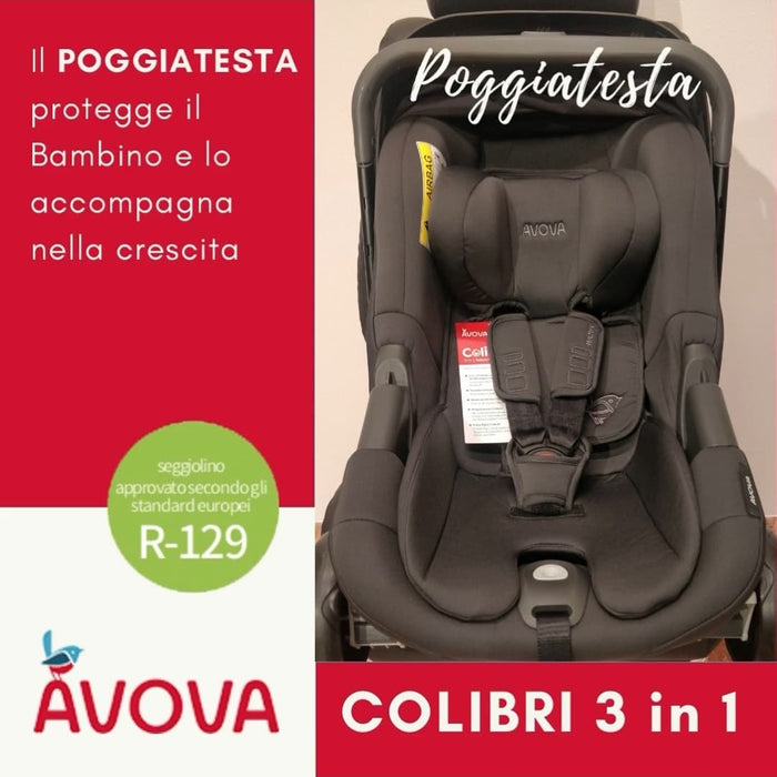 Seggiolino Auto OVETTO 3 in 1 COLIBRI di AVOVA diventa Passeggino