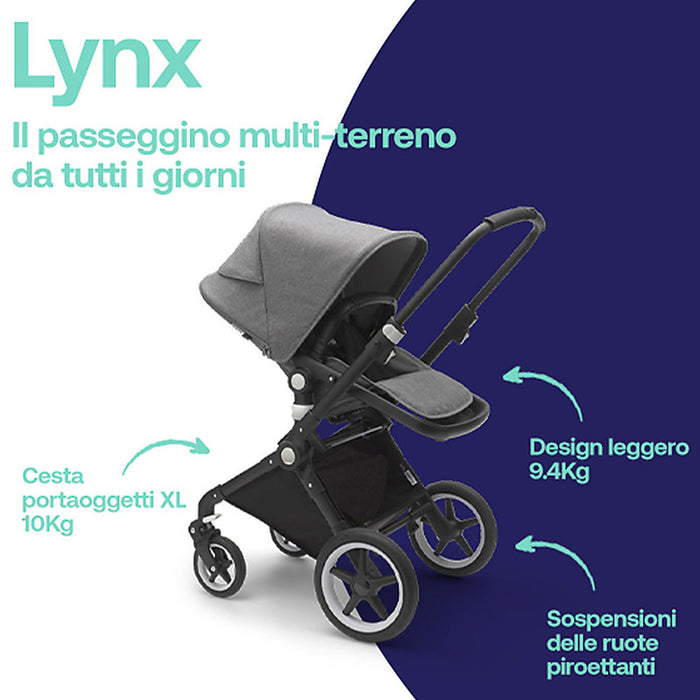LYNX 2-in-1 Passeggino & Navicella ALL TERRAIN Bugaboo Extra Cittadino
