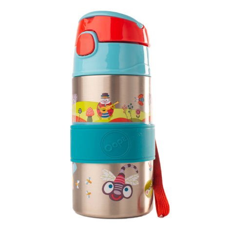 Borraccia STAINLESS BOTTLE ACCIAIO Oops con cannuccia