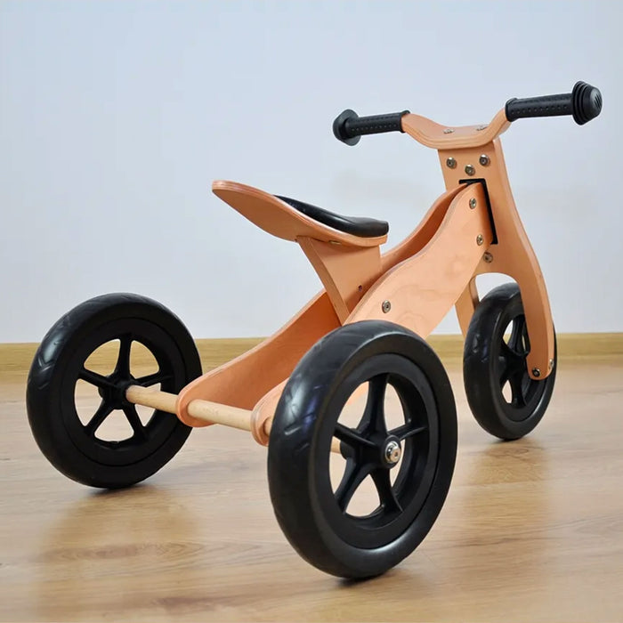 TRICICLO & BICI Senza Pedali 2-in-1 Cavalcabile in Legno per l'Equilibrio