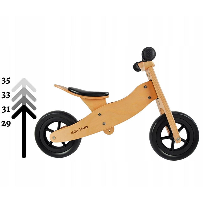 TRICICLO & BICI Senza Pedali 2-in-1 Cavalcabile in Legno per l'Equilibrio