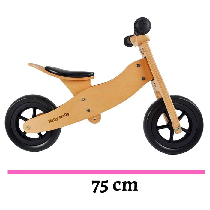 TRICICLO & BICI Senza Ruote 2-in-1 Cavalcabile in Legno per l'Equilibrio