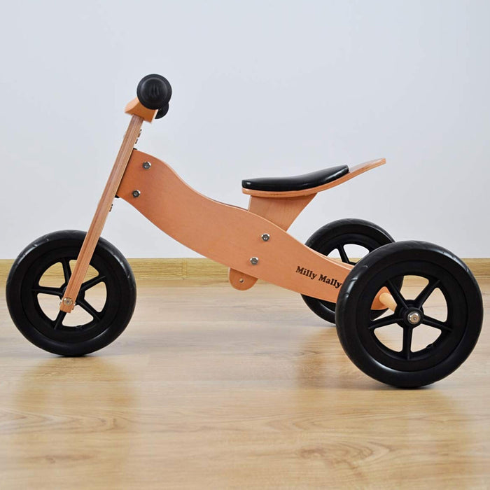 TRICICLO & BICI Senza Pedali 2-in-1 Cavalcabile in Legno per l'Equilibrio