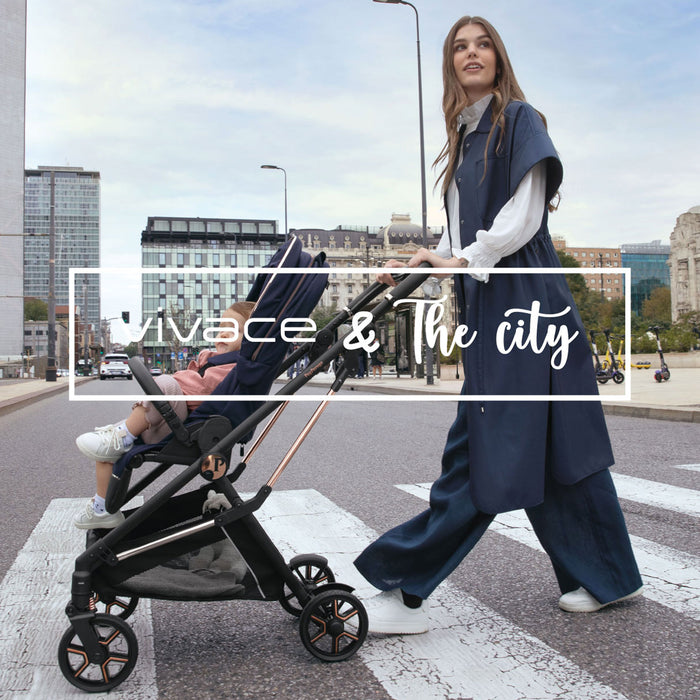 TRIO LOUNGE + Base Isofix VIVACE Peg Perego BLUE SHINE - Leggero e Compatto, Ovetto Reclinabile