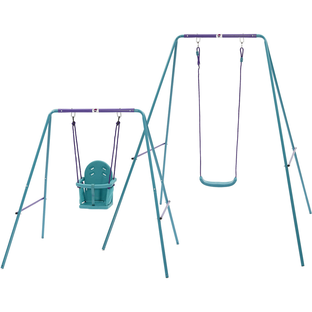 Altalena Per Bambini 140 Cm Con Sedile 3 In 1 Regolabile - Catene Copert E In PVC, Facile Da Montare
